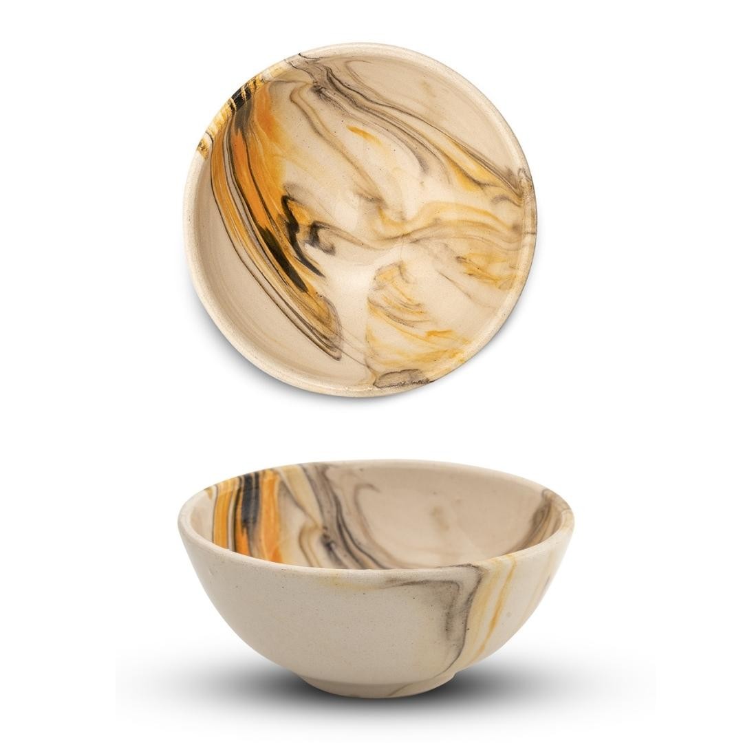 Bascuda Mocha Handmade Ceramic Snack and Dip Bowl 8cm
